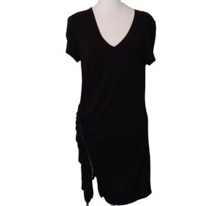 -- Cache Black Asymmetrical Wrap Cocktail Dress